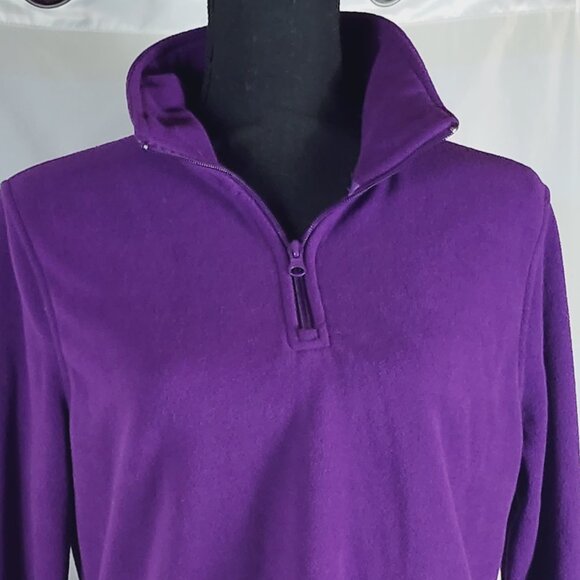 Faded Glory Pretty Purple Poly Fleece Half Zip Pullover Long Sleeve Top M 8/10 - Picture 2 of 16